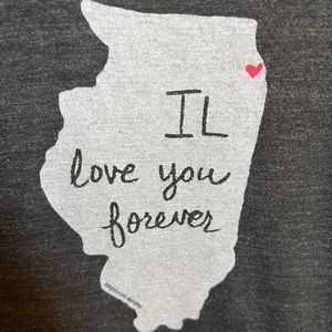 V-Neck SS Tee Shirt “IL Love You Forever”- Size Small